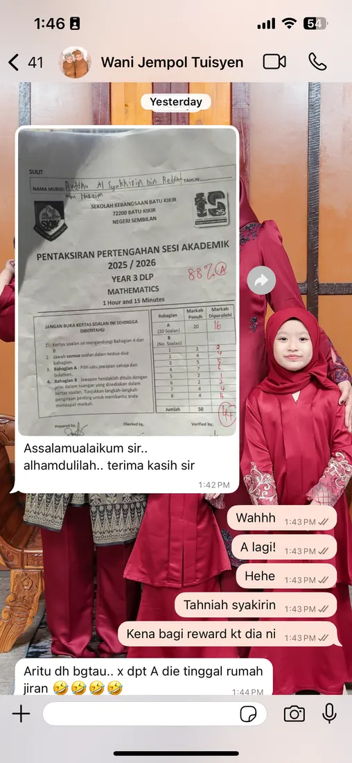 Addmaths.my testimonial from parent 17