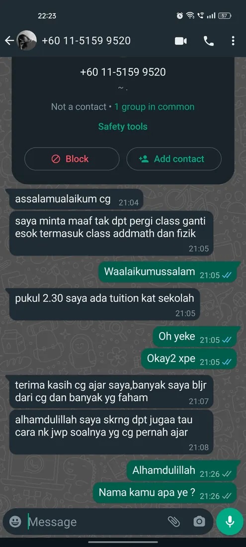 Addmaths.my testimonial from parent 34